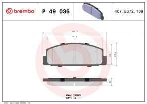 Brembo P 49 036 - Brzdové platničky -