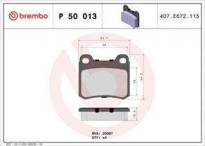 Brembo P 50 013 - Brzdové platničky -