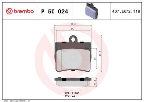 Brembo P 50 024 - Brzdové platničky -