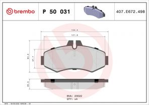 Brembo P 50 031 - Brzdové platničky -