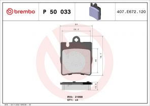 Brembo P 50 033 - Brzdové platničky -