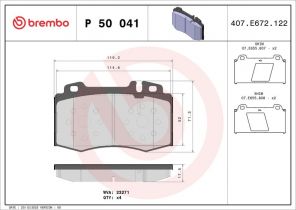 Brembo P 50 041 - Brzdové platničky -