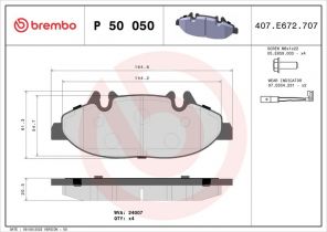 Brembo P 50 050 - Brzdové platničky -