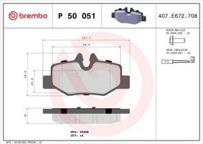 Brembo P 50 051 - Brzdové platničky -