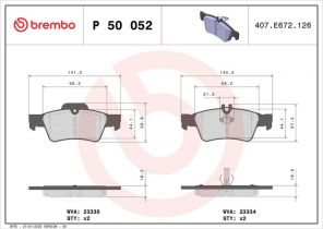 Brembo P 50 052 - Brzdové platničky -