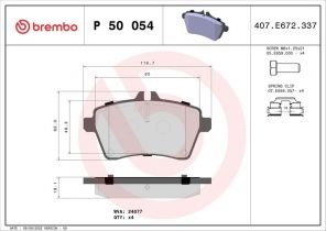 Brembo P 50 054 - Brzdové platničky -