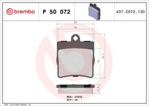 Brembo P 50 072 - Brzdové platničky -