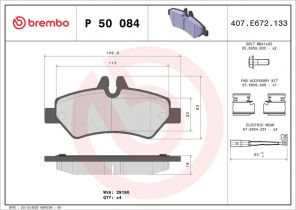 Brembo P 50 084 - Brzdové platničky -