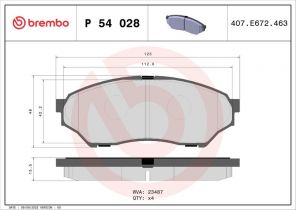 Brembo P 54 028 - Brzdové platničky -