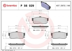 Brembo P 56 029 - Brzdové platničky -
