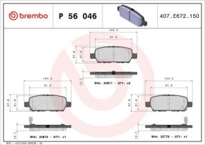 Brembo P 56 046 - Brzdové platničky -