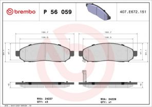 Brembo P 56 059 - Brzdové platničky -