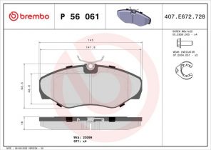 Brembo P 56 061 - Brzdové platničky -