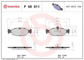 Brembo P 59 011 - Brzdové platničky -