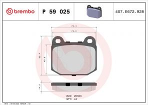 Brembo P 59 025 - Brzdové platničky -