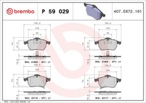 Brembo P 59 029 - Brzdové platničky -