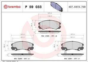 Brembo P 59 033 - Brzdové platničky -
