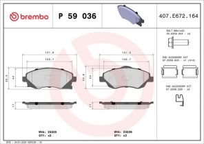 Brembo P 59 036 - Brzdové platničky -