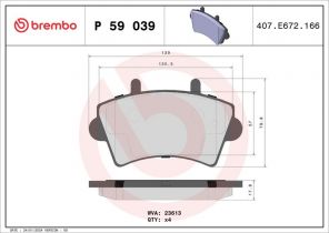 Brembo P 59 039 - Brzdové platničky -
