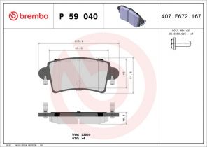 Brembo P 59 040 - Brzdové platničky -