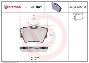 Brembo P 59 041 - Brzdové platničky -