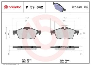 Brembo P 59 042 - Brzdové platničky -