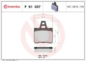 Brembo P 61 037 - Brzdové platničky -