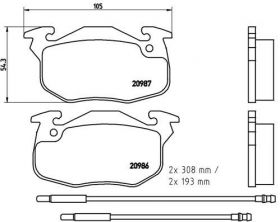 Brembo P 61 044 - Brzdové platničky -