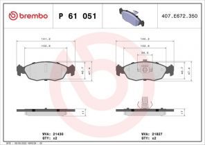 Brembo P 61 051 - Brzdové platničky -