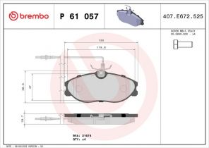 Brembo P 61 057 - Brzdové platničky -