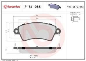 Brembo P 61 065 - Brzdové platničky -