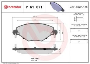 Brembo P 61 071 - Brzdové platničky -