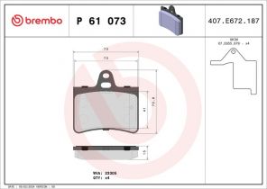 Brembo P 61 073 - Brzdové platničky -