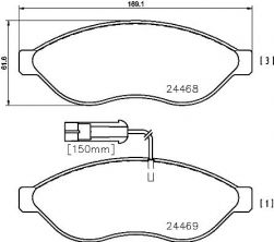 Brembo P 61 092 - Brzdové platničky -