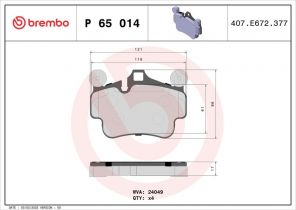 Brembo P 65 014 - Brzdové platničky -