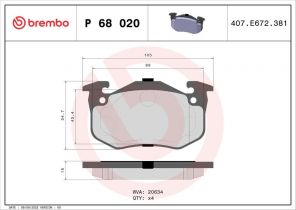 Brembo P 68 020 - Brzdové platničky -