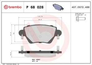 Brembo P 68 028 - Brzdové platničky -