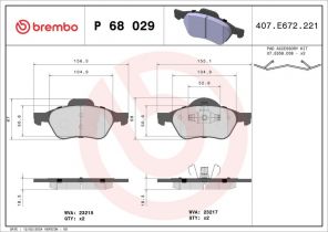 Brembo P 68 029 - Brzdové platničky -