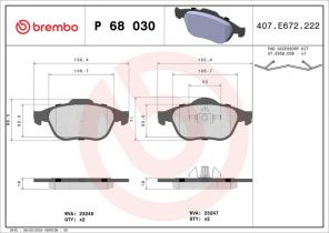 Brembo P 68 030 - Brzdové platničky -