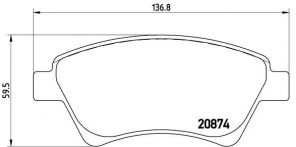 Brembo P 68 034 - Brzdové platničky -