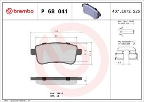 Brembo P 68 041 - Brzdové platničky -
