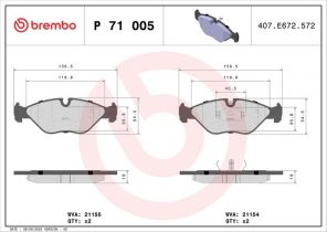 Brembo P 71 005 - Brzdové platničky -
