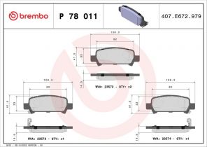 Brembo P 78 011 - Brzdové platničky -