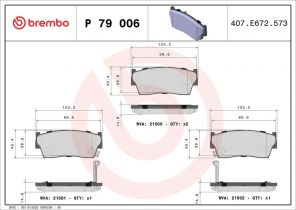 Brembo P 79 006 - Brzdové platničky -