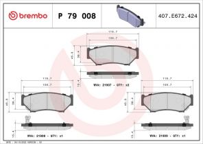 Brembo P 79 008 - Brzdové platničky -