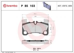 Brembo P 85 103 - Brzdové platničky -