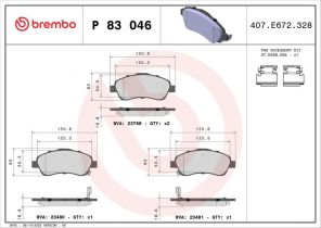 Brembo P 83 046 - Brzdové platničky -
