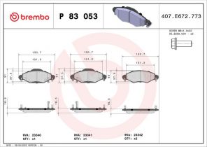 Brembo P 83 053 - Brzdové platničky -