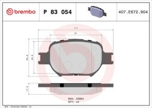 Brembo P 83 054 - Brzdové platničky -