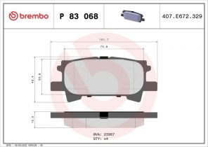 Brembo P 83 068 - Brzdové platničky -